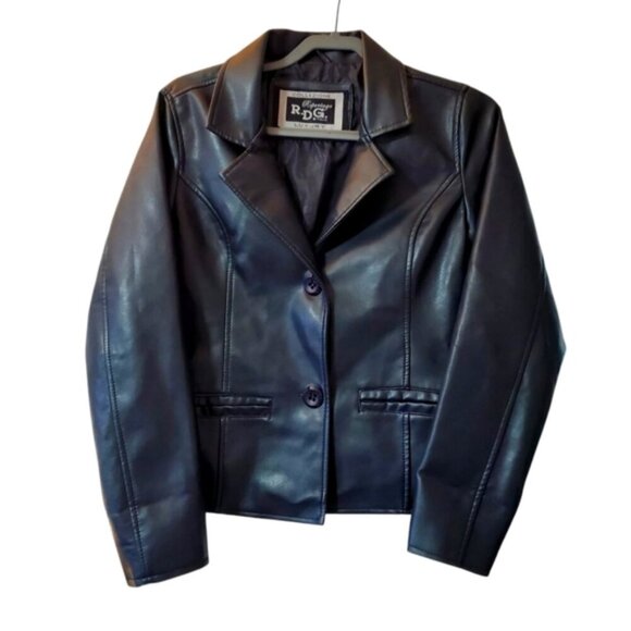 Vintage Jackets & Blazers - Vintage Reportage Italy 90s Black Matrix The Craft Leather Jacket M